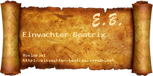 Einvachter Beatrix névjegykártya